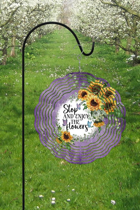 Wind Spinner "Stop and Enjoy the Flowers" Garden Decor